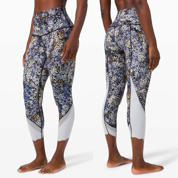 Lululemon Wunder Under Crop High-Rise Roll Down 23" In Floral Metropolis Multi 8 - Picture 1 of 7